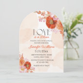 ラブインオレンジフローラブライダルシャワーアーチ 招待状 (スタンド正面)