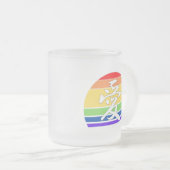 ラブインカンジナ&パステル中国のヴィンテージサンセット フロストグラスマグカップ (正面右)