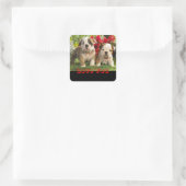 ラブイングリッシュブルドッグパピードグッティングステッカー スクエアシール (バッグ)