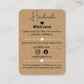 ラブインサートカード付き小規模企業 ノートカード (正面)