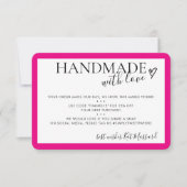 ラブインサート付き手作りシックモダン暗い赤紫色ピンク サンキューカード (正面)