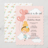 ラブインザエアブライダルシャワーブロンドオンクラウド9 招待状 (正面/裏面)