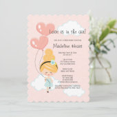 ラブインザエアブライダルシャワーブロンドオンクラウド9 招待状 (スタンド正面)