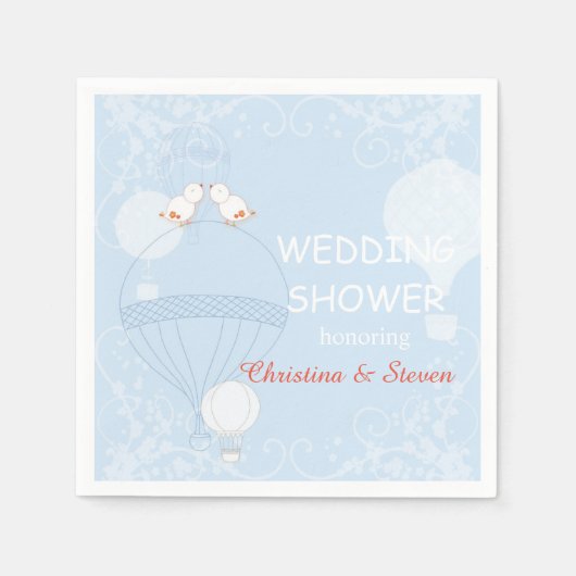 ラブインザエアベビーブルーブライダルシャワー スタンダードカクテルナプキン (正面)