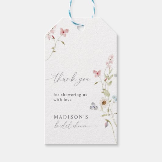 ラブインシンプル開花ブライダルシャワーメッセージカード ギフトタグ (正面)
