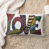 ラブインタングルカラフルデザイン装飾用クッション ランバークッション (ブランケット)
