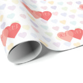 ラブインタートインハートカスタムモノグラムの ラッピングペーパー (ロールコーナー)