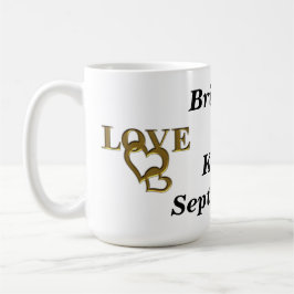 ラブインターロックハート、名前と日付リンガーマグ マグカップ