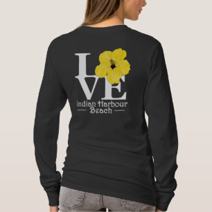 ラブインディアンハーバービーチイエローハイビスカス Tシャツ