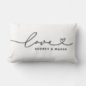 ラブインハートスクリプトブラックカスタムモノグラム ランバークッション (正面)