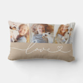 ラブインハートスクリプトベージュカスタム3 Photo Collage ランバークッション (裏面)