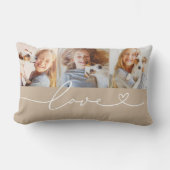 ラブインハートスクリプトベージュカスタム3 Photo Collage ランバークッション (正面)