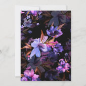 ラブインパープルピンク鮮やかラベンダーの花 招待状 (裏面)
