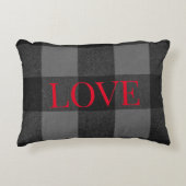 ラブインフューズフランネルブラックアンドグレー アクセントクッション (正面)