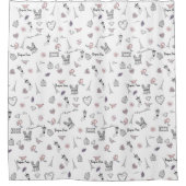 ラブインペリボヘミアンシックフローラボホガリー シャワーカーテン (正面)