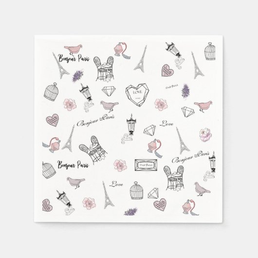 ラブインペリボヘミアンシックフローラボホガリー スタンダードカクテルナプキン (正面)