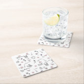 ラブインペリボヘミアンシックフローラボホガール スクエアペーパーコースター (インサイチュ)