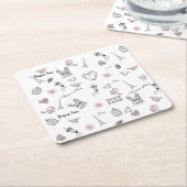 ラブインペリボヘミアンシックフローラボホガール スクエアペーパーコースター (アングル)