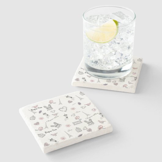 ラブインペリボヘミアンシックフローラボホガール ストーンコースター (横)