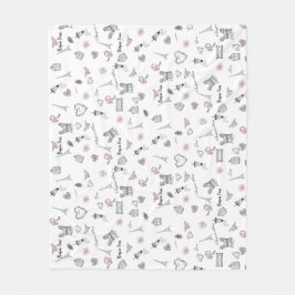 ラブインペリボヘミアンシックフローラボホガール フリースブランケット