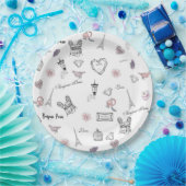 ラブインペリボヘミアンシックフローラボホガール ペーパープレート (パーティー)