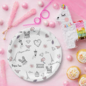 ラブインペリボヘミアンシックフローラボホガール ペーパープレート (パーティー)