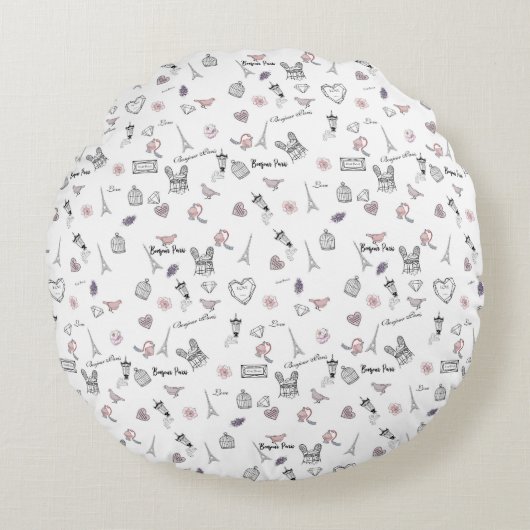ラブインペリボヘミアンシックフローラボホガール ラウンドクッション (正面)