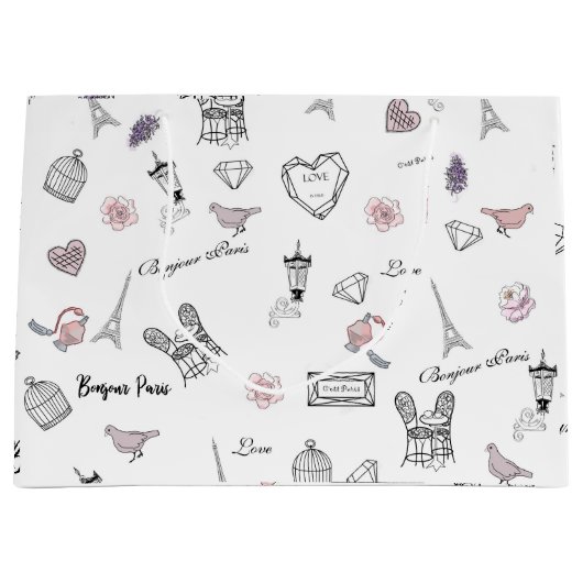 ラブインペリボヘミアンシックフローラボホガール ラージペーパーバッグ (正面)