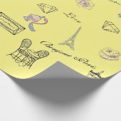 ラブインペリボヘミアンシックフローラ旅行ガール ラッピングペーパー (角)