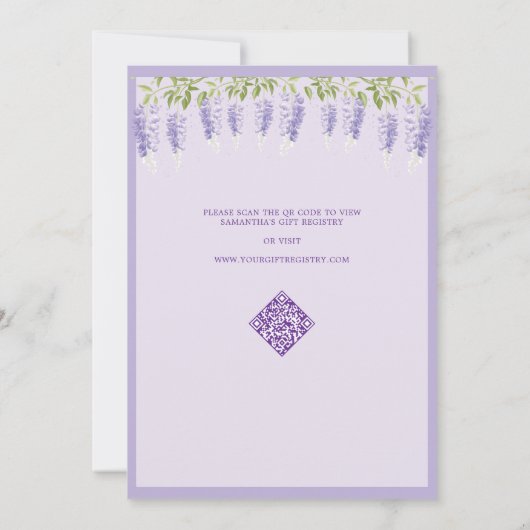 ラブインモダン開花ウィステリアガーデンブライダルシャワー 招待状 (裏面)