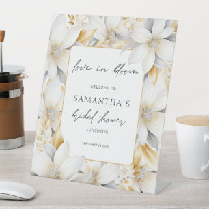 ラブインモダン開花フローラ歓迎ブライダルシャワー 台座サイン