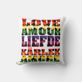 ラブインランゲージ違うハートダークレインボー クッション (正面)