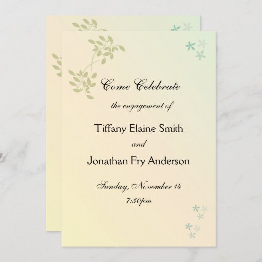 ラブインローレル婚約ラージ文字 招待状 (正面/裏面)