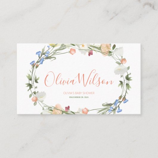 ラブインワイルドフラワー開花 プレイスカード (正面)