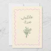 ラブイン開花お洒落手書きテーブル5カード 招待状 (正面)