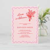 ラブイン開花お洒落手書きブライダルシャワー 招待状 (スタンド正面)