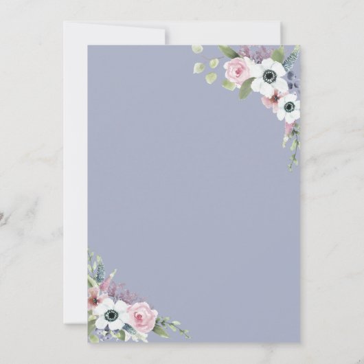 ラブイン開花アネモンスフレームフローラブライダルシャワー 招待状 (裏面)