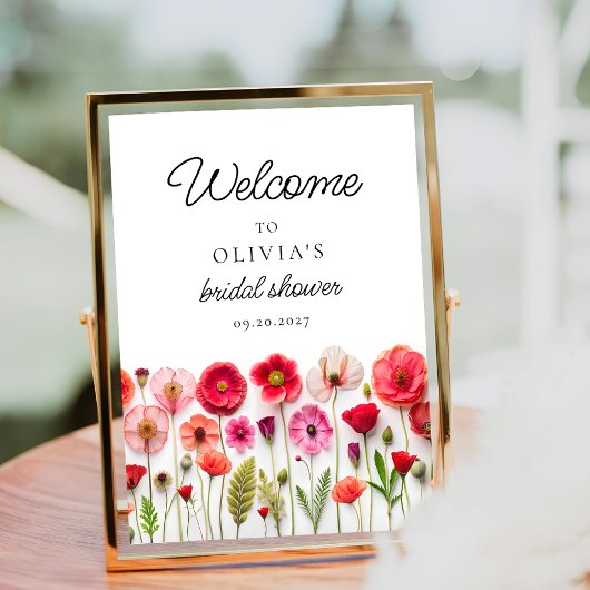 ラブイン開花ウィルスフラワーブライダルシャワーへようこそ ポスター