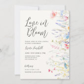 ラブイン開花エレガントワイルドフラワーブライダルシャワー 招待状 (正面)