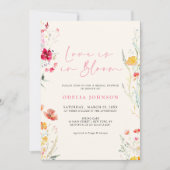 ラブイン開花カラフルワイルドフラワーブライダルシャワー 招待状 (正面)