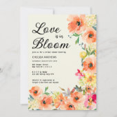 ラブイン開花カラフル夏フローラブライダルシャワー 招待状 (正面)
