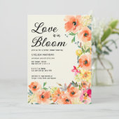 ラブイン開花カラフル夏フローラブライダルシャワー 招待状 (スタンド正面)