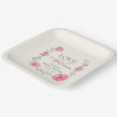 ラブイン開花ガーデンをテーマにしたブライダルシャワーカスタム ペーパープレート (傾斜あり)