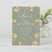 ラブイン開花セージグリーンブライダルシャワー 招待状 (スタンド正面)