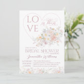 ラブイン開花ソフトワイルドフラワーブライダルシャワー 招待状 (スタンド正面)