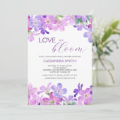ラブイン開花バイオレットゼラニウムブライダルシャワー 招待状 (スタンド正面)