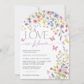 ラブイン開花バタフライブライダルシャワーアーチ 招待状 (正面)