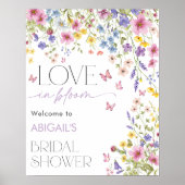 ラブイン開花バタフライブライダルシャワー歓迎 ポスター (正面)