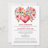 ラブイン開花バレンタインテーマカップルのシャワー 招待状 (正面)