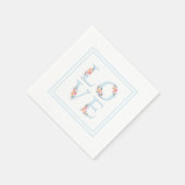 ラブイン開花パステルフローラアルファベット スタンダードカクテルナプキン (角)